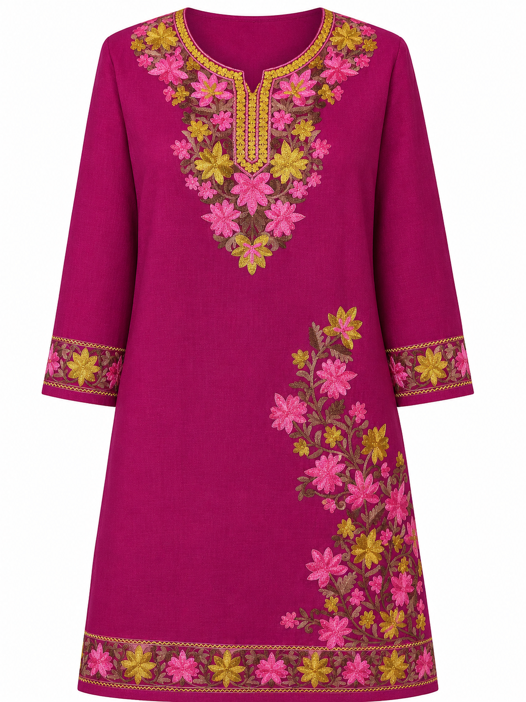 Kashmir Aari cotton Co-Ord Set | Plum
